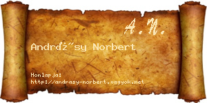 Andrásy Norbert névjegykártya
