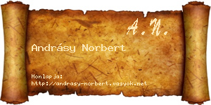 Andrásy Norbert névjegykártya